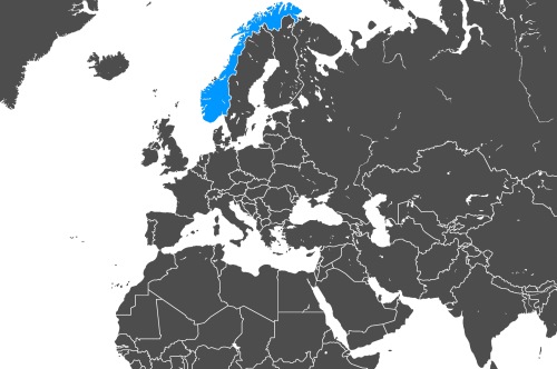 Mapa OCS Norwegia